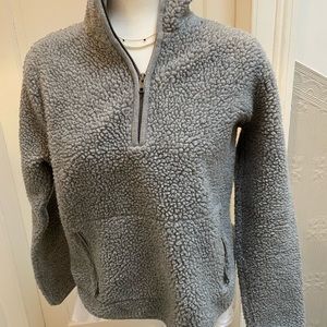 Marine Layer gray fleece zip pullover